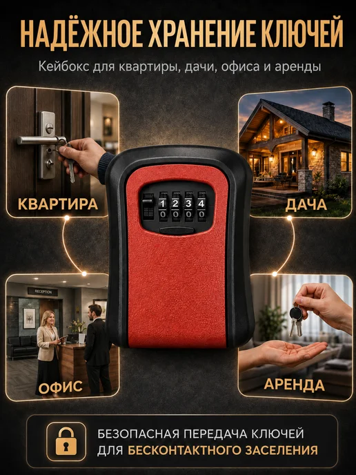 Фото товара 25381, сейф для ключей черный (корпус металл)